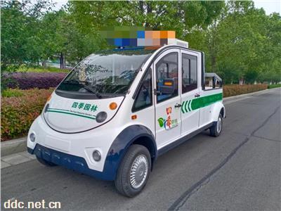  5座全封閉帶空調(diào)電動(dòng)巡邏車 鐵殼帶斗社區(qū)巡邏車